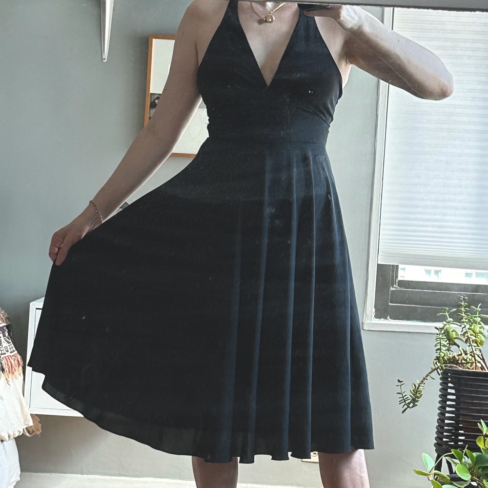 Va-Va Boom black goth tailor swing dress